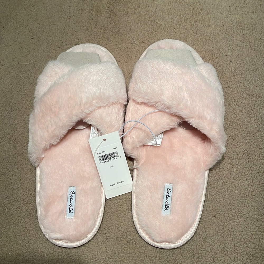 Pink cozy slip on slippers!